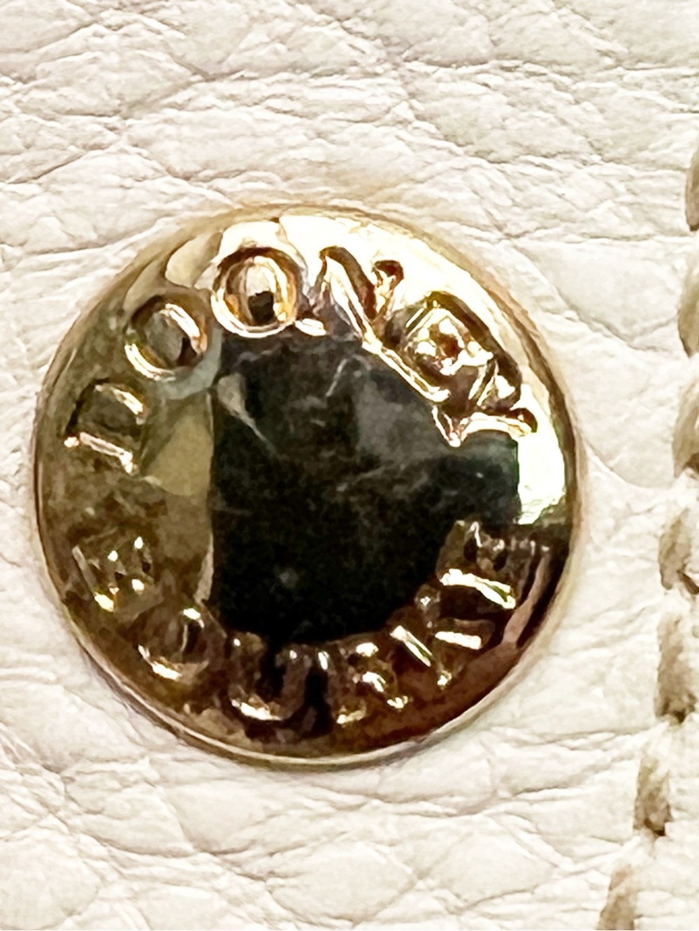 Dooney & Bourke VTG Small Leather Crossbody In Bone Round Saddle Shape - Picture 6 of 9
